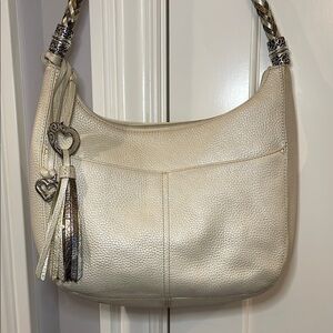 Brighton Cream Hobo Bag with Metallic Finish